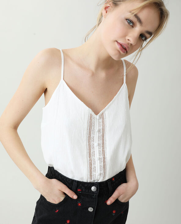 Top plumetis blanc - Pimkie