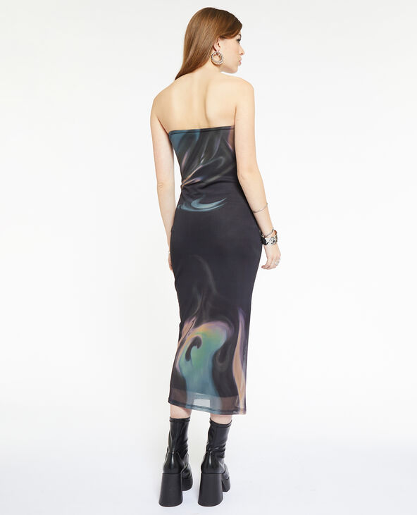 Robe longue bustier en tulle vert kaki - Pimkie