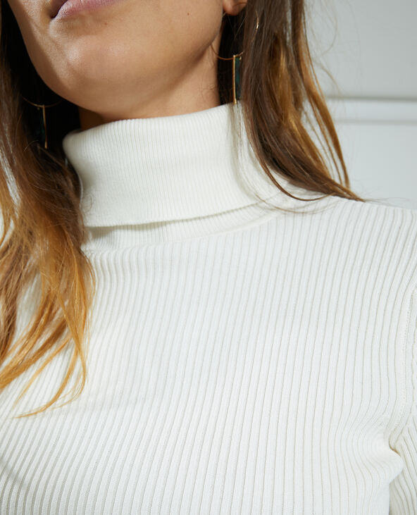 Pull fin col roulé blanc - Pimkie