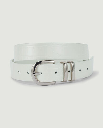 Ceinture effet croco blanc - Pimkie