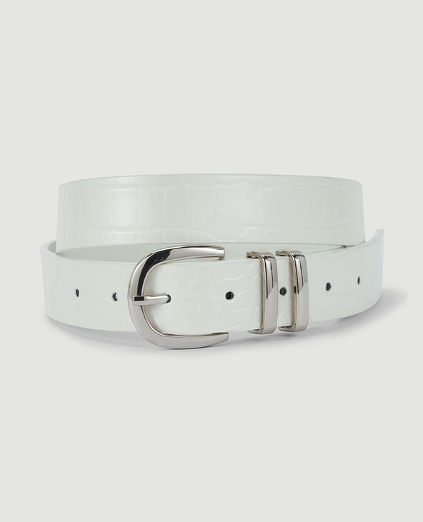 Ceinture effet croco blanc - Pimkie