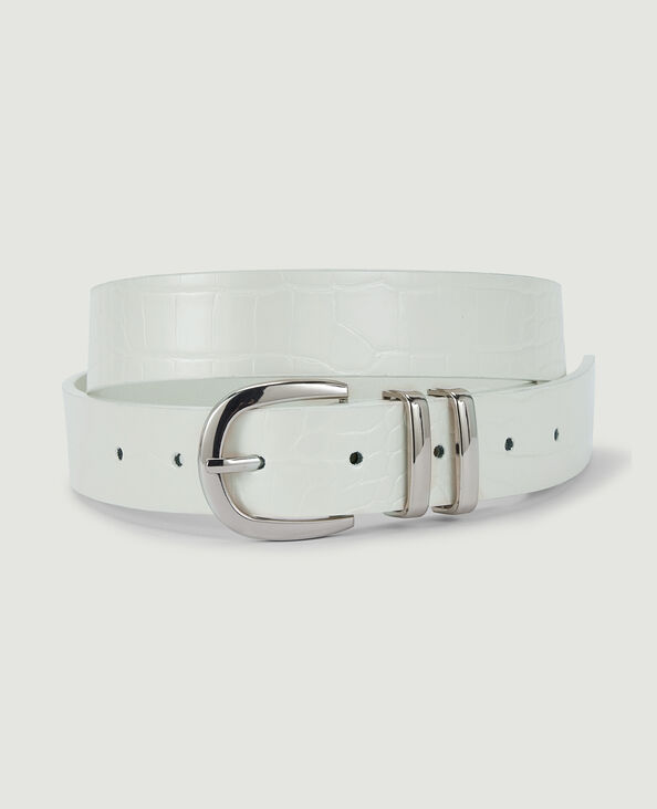 Ceinture effet croco blanc - Pimkie