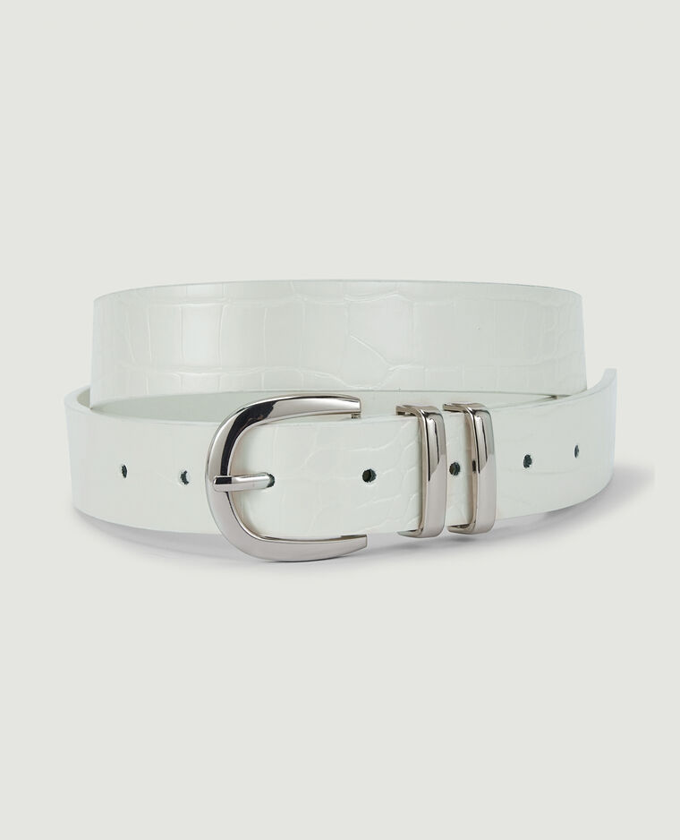 Ceinture effet croco blanc - Pimkie