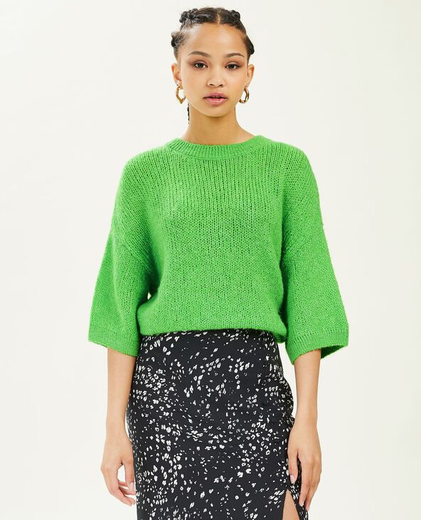 Pull manches courtes vert - Pimkie