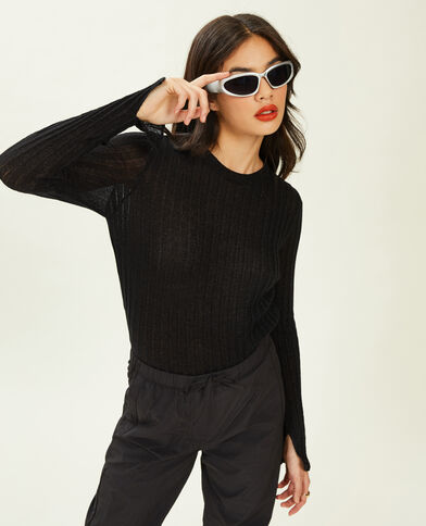 Pull léger avec fils métallisés noir - Pimkie
