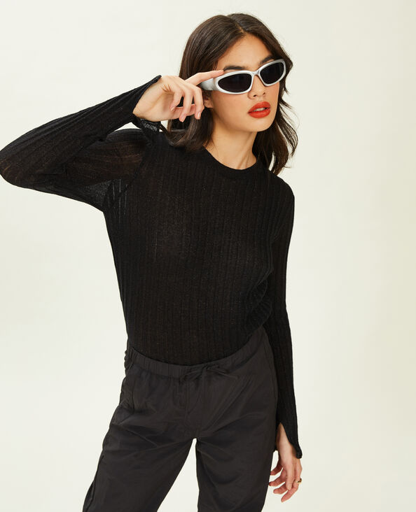 Pull léger avec fils métallisés noir - Pimkie