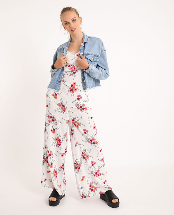 Combi-pantalon à fleurs écru - Pimkie