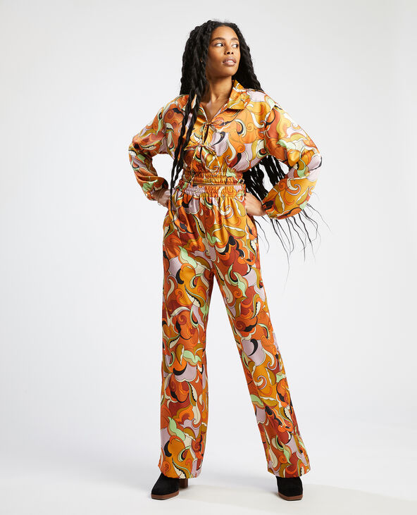Pantalon fluide orange hotsell
