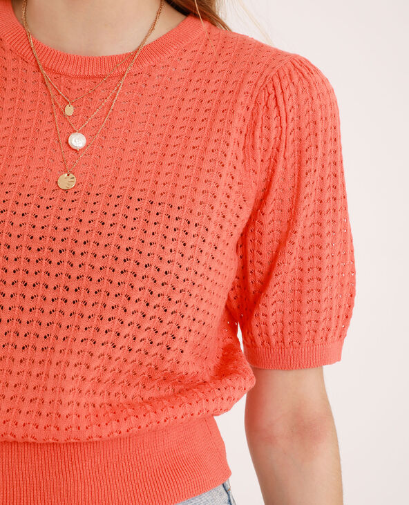 Pull à manches courtes orange - Pimkie