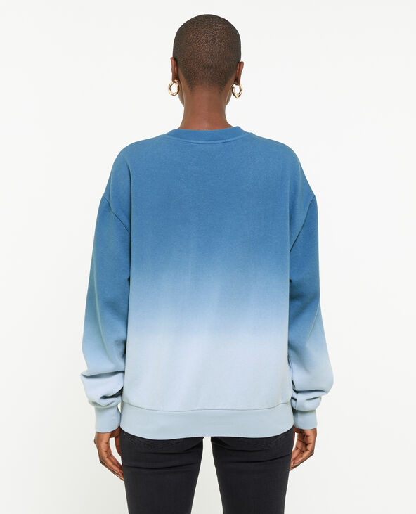 Sweat oversize dégradé et brodé bleu - Pimkie