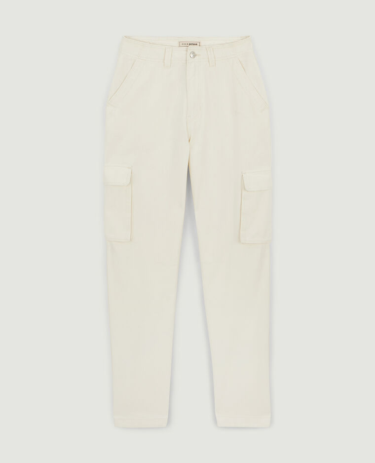 Pantalon droit cargo taille haute beige - Pimkie