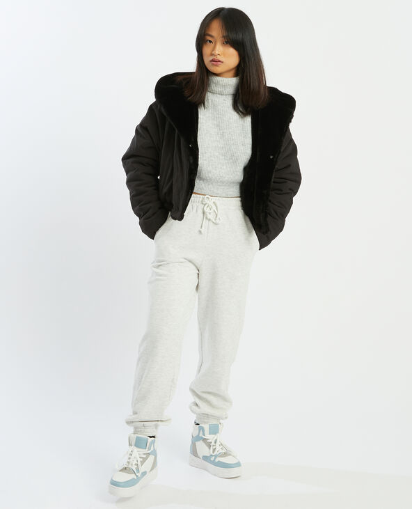 Veste bimatière réversible noir - Pimkie