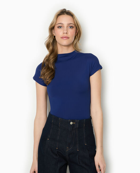 Body manches courtes col montant bleu marine - Pimkie