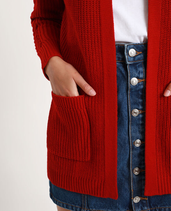 Gilet long rouge - Pimkie