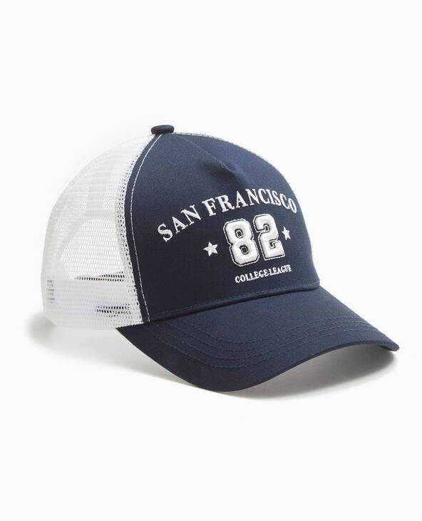 Casquette tissu et mesh avec broderie bleu marine - Pimkie