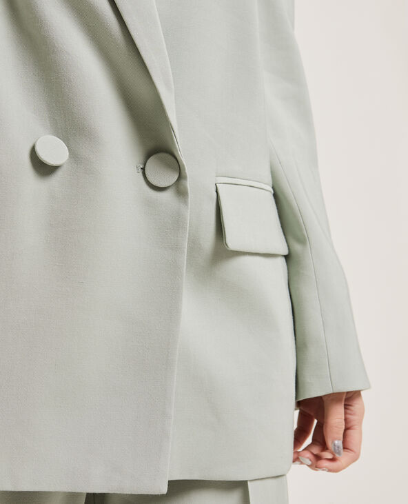 Veste blazer oversize en toile fluide vert - Pimkie