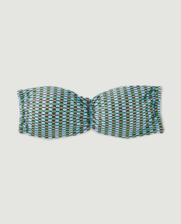 Haut de maillot de bain bandeau dos nu vert - Pimkie