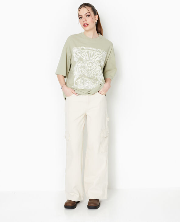 T-shirt oversize avec print vert - Pimkie