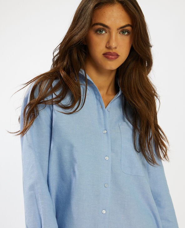 Chemise longue bleu - Pimkie