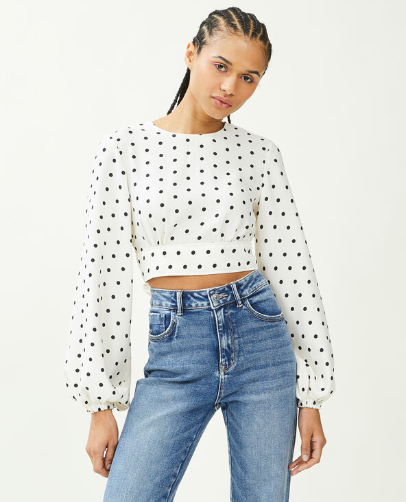 Blouse courtes manches bouffantes écru - Pimkie