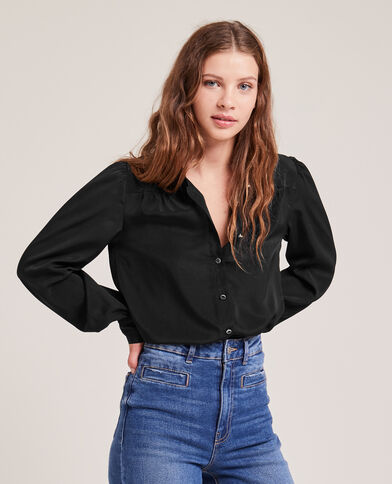 Chemise fluide boutons métalliques noir - Pimkie