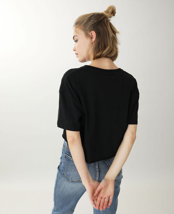 Cropped T-shirt noir - Pimkie