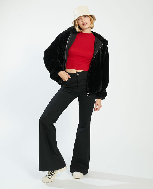 Blouson fausse fourrure noir - Pimkie