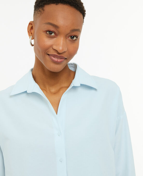 Chemise oversize col ouvert bleu clair - Pimkie