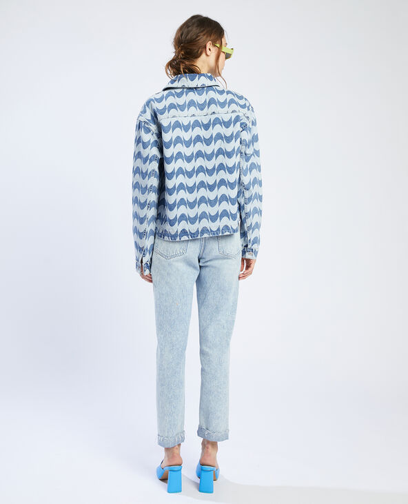 Veste en jean droite bleu - Pimkie