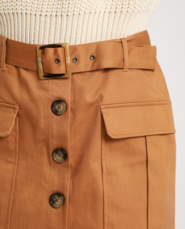 Jupe camel boutonnée devant shop