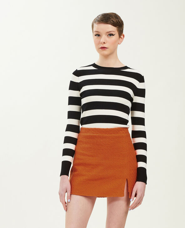 Jupe-short en tweed orange - Pimkie
