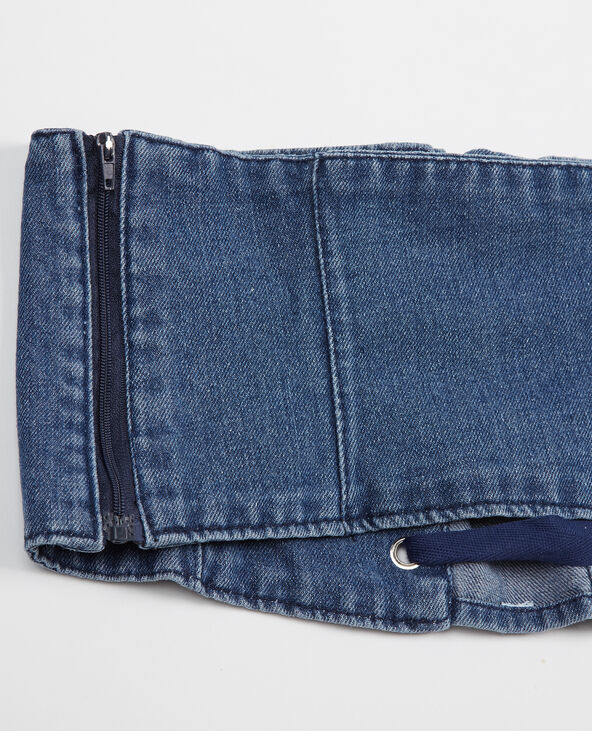Ceinture corset en jean bleu - Pimkie