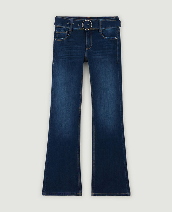 Jean flare taille basse avec ceinture bleu marine - Pimkie