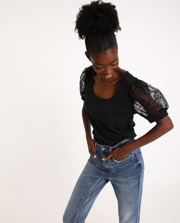 Top manches ballon noir - Pimkie