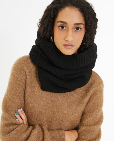 Snood en maille côtes plates. noir - Pimkie