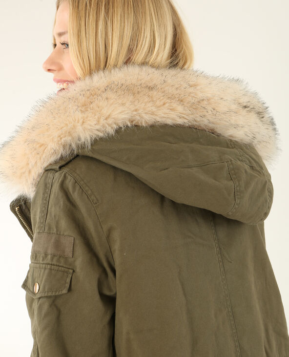 Longue parka à capuche vert kaki - Pimkie