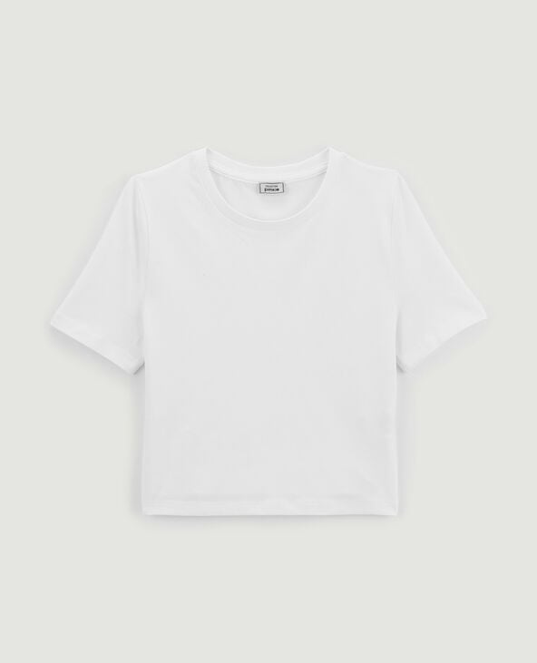 T-shirt cropped blanc - Pimkie