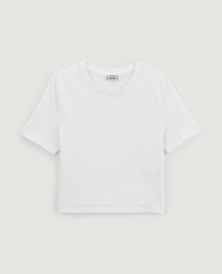 T-shirt cropped blanc - Pimkie
