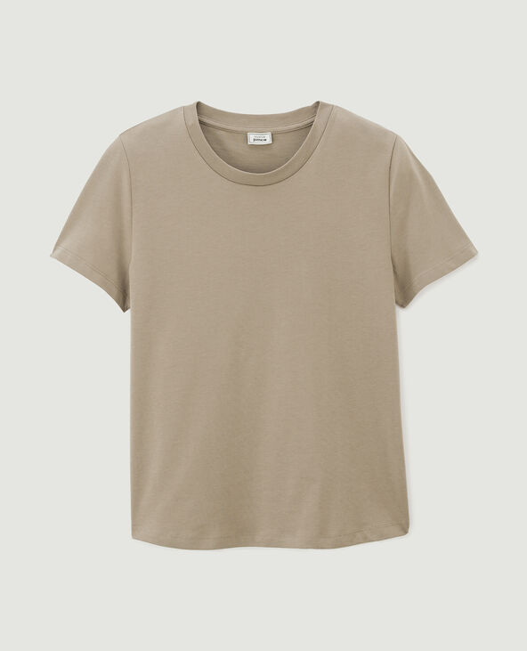 T-shirt basique col rond taupe - Pimkie