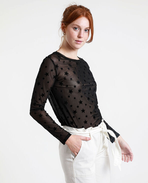 T-shirt à étoiles noir - Pimkie