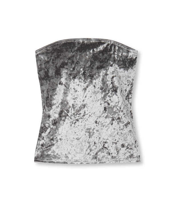 Top bustier en velours gris - Pimkie