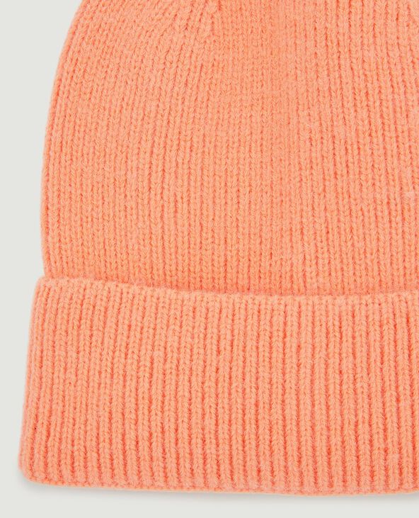 Bonnet avec revers orange - Pimkie