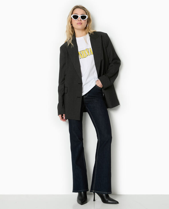 Veste blazer rayé oversize gris - Pimkie
