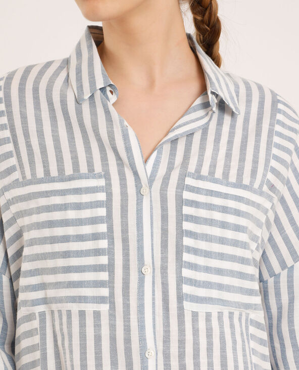 Chemise oversized à rayures bleu clair - Pimkie