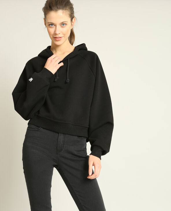 Sweat cropped noir - Pimkie