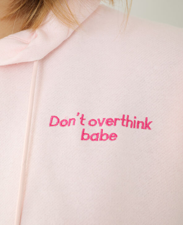 Sweat à capuche molleton oversize rose clair - Pimkie