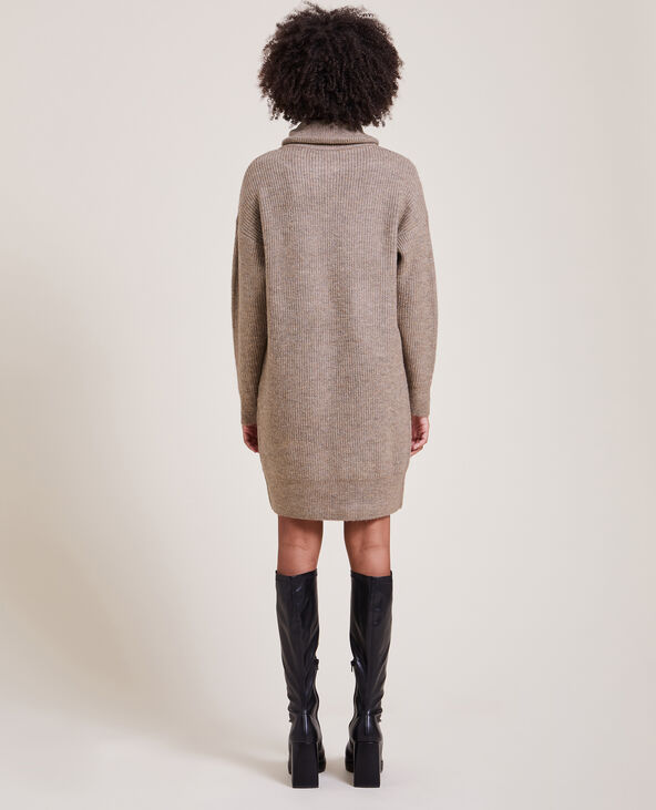 Robe pull col camionneur beige - Pimkie