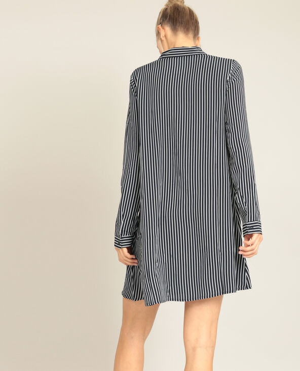 Robe chemise à rayures bleu marine - Pimkie