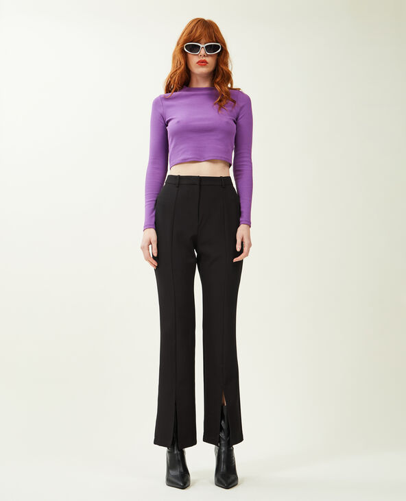 Pantalon droit avec fente noir - Pimkie