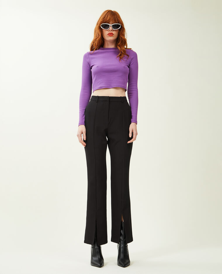 Pantalon droit avec fente noir - Pimkie